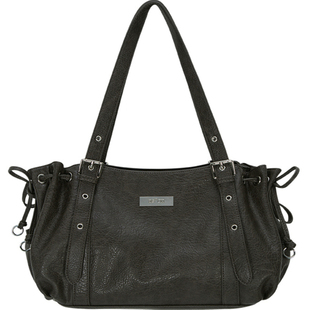 野啵妮 33号窄门/韩国ason新品暗黑复古抽绳流浪包饺子包托特女包