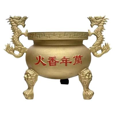 香炉圆形铸铁三足鼎寺庙烧香大号