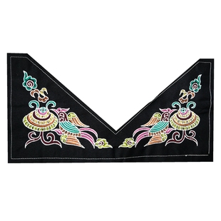 三角形水族马尾绣苗绣蝴蝶机绣刺绣片摆件贴花布装饰画补丁绣辅料