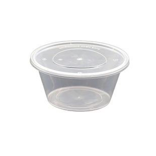 300-1000一次性餐盒汤碗透明圆形打包盒外卖调料蘸料盒小菜盒汤碗