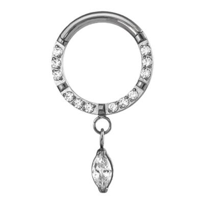 穿刺镶锆石水滴耳环ShinmaF-136