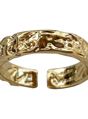 高级感简约指环法式轻奢个性金箔