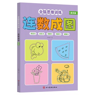 全脑思维3-12岁幼儿专注力训练益智类玩具书连线成图儿童智力启蒙书左右脑全脑思维逻辑训练全脑开发智力专注力迷宫大闯关游戏书