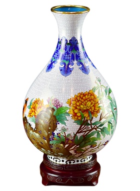正宗北京景泰蓝花瓶纯手工制作