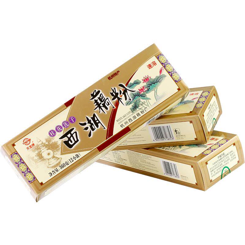 天堂牌西湖藕粉360gx3盒杭州特产桂花莲子速溶即冲即食代早餐藕粉