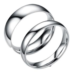 不锈钢戒指女4mm6mm8mm内外球圆弧不掉色指环男钛钢简约情侣戒指