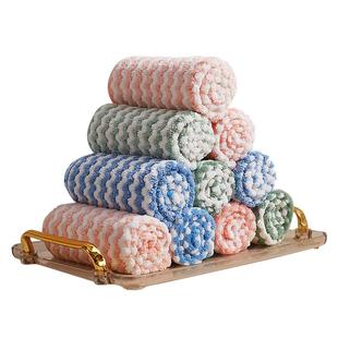 博生洗碗布不沾油厨房专用抹布珊瑚绒洗碗巾吸水不掉毛家用擦桌布