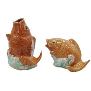 陶瓷摆件园林庭院假山盆景花园鱼池鲤鱼喷水家居阳台流水装饰配件