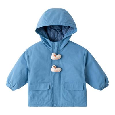 宝宝连帽外套冬款儿童夹棉加厚上衣秋冬男宝冬装女童冬季童装外衣