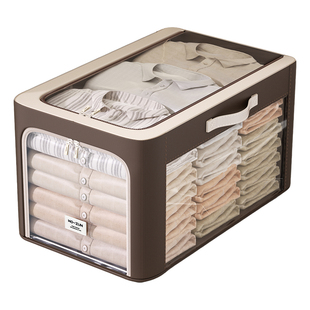 衣柜收纳衣服收纳盒布艺储物整理箱透明窄长型夹缝衣物收纳筐专用