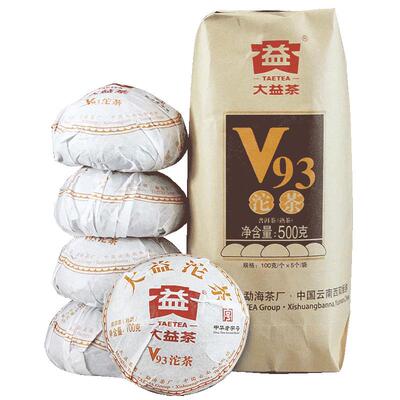 【昆明仓】大益茶 2019年1901批V93熟茶100g*5沱整袋装 熟茶沱茶