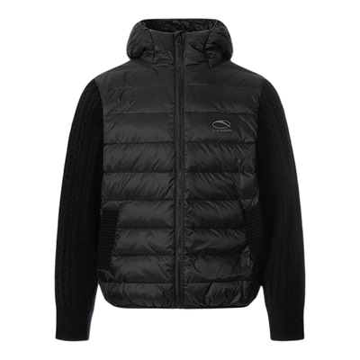 CANCAMP冬季美式连帽拼接羽绒服