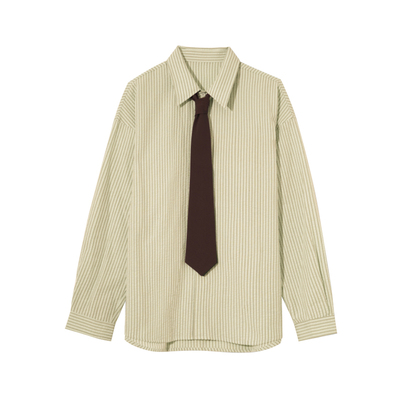 Hualun长袖条纹衬衫男春秋