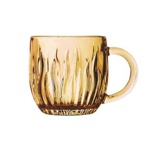 欧式玻璃杯浮雕带把家用商用咖啡牛奶早餐燕麦杯子高颜值加厚茶杯