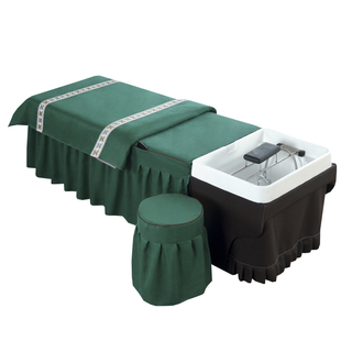 泰式洗头床罩头疗养发采耳高档活性纯色棉麻洗发店专用简约床套