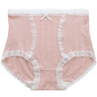 内裤女大码高腰胖mm200斤 提臀收腹抗菌莫代尔纯棉性感蕾丝秋冬款