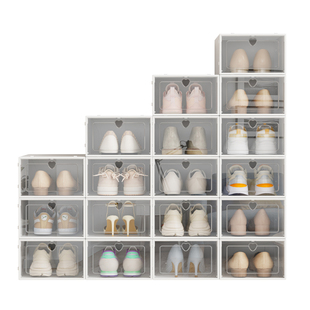 鞋盒收纳盒透明鞋柜鞋子收纳神器省空间鞋架折叠鞋收纳存放盒折叠