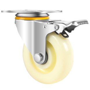 万向轮轮子重型3寸4寸5寸小推车轱辘拉车定向轮尼龙轮带刹车脚轮