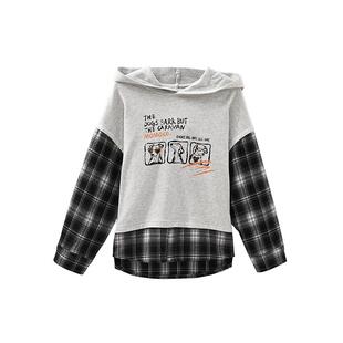 MOMOCO/玛米玛卡男童假两件卫衣2026春季新款中大童韩版时尚童装