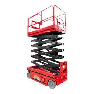 沪工电动升降平台车全自动剪叉式可升高延伸平台车防护栏施工平台