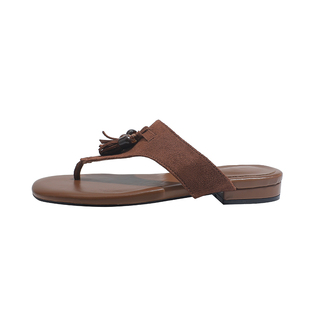 真皮~骄屿法式人字拖女2026新款夏外穿海边度假拖鞋夹趾罗马凉鞋