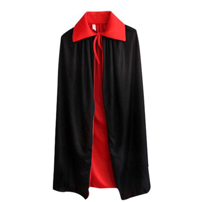 萬(wàn)圣節(jié)兒童表演服裝成人兒童披風(fēng)黑紅死神斗篷魔法師禮帽魔術(shù)套裝