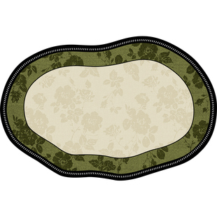 绿色地毯客厅2025新款异形免洗可擦卧室中古防水防污复古沙发地垫