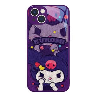适用iPhone14手机壳可爱库洛米苹果15新款ip12promax暗紫色11油画风13情侣款7plus高级感xr巴库xsmax玻璃se3