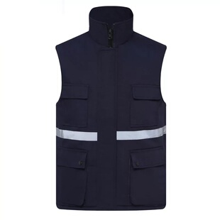 中远秋冬工作服男加厚劳保棉马甲大船厂汽修电焊工厂防寒反光印字