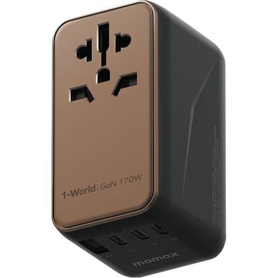 MOMAX摩米士170W氮化镓转换插头全球通用国际旅行转换器出国插座