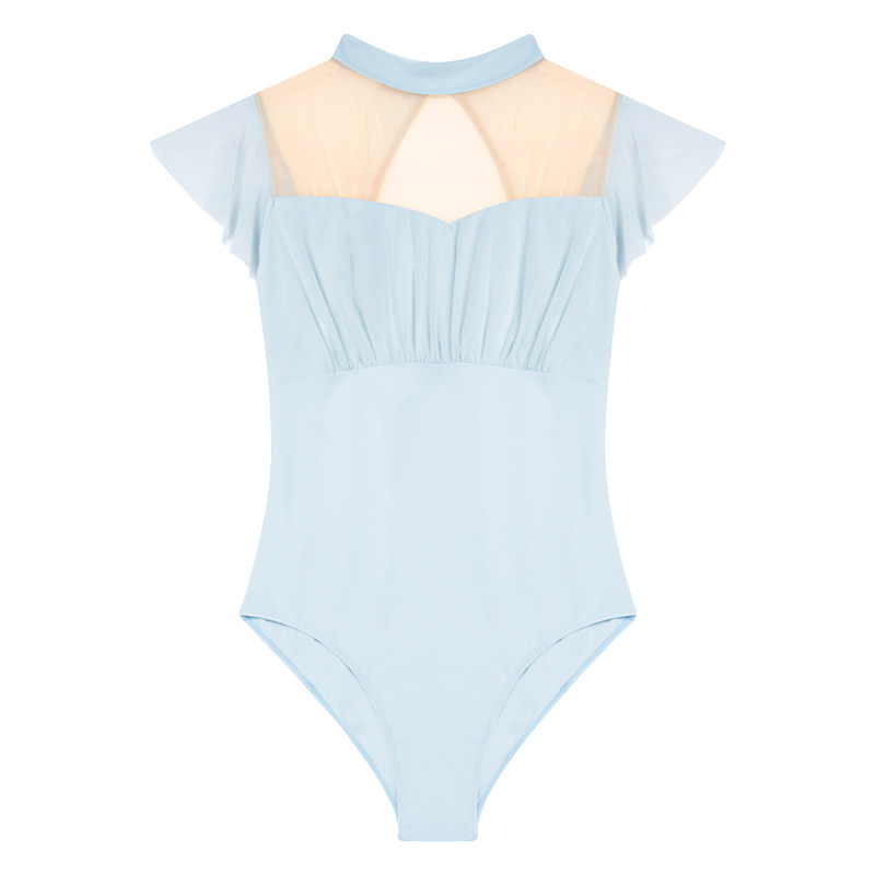 夏季高跨立领小飞袖芭蕾连体服