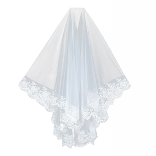 新娘头纱主婚纱新款韩式2024超长款3米结婚拍照写真超长拖尾蕾丝