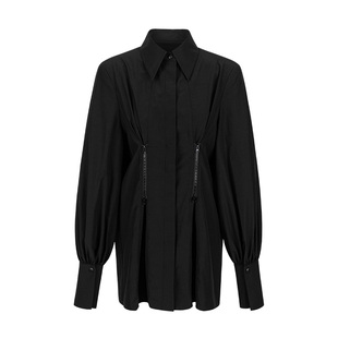 无以幻象 x 陈太太CHENTAITAI   拉链长袖收腰衬衫