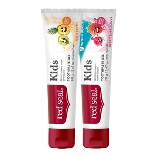 RedSeal红印儿童牙膏1-12岁宝宝换牙防蛀龋齿无氟/含氟牙膏70g