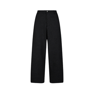 速写男装早春新款男士裤子加绒弯刀裤宽松纯色卫裤舒适休闲通勤