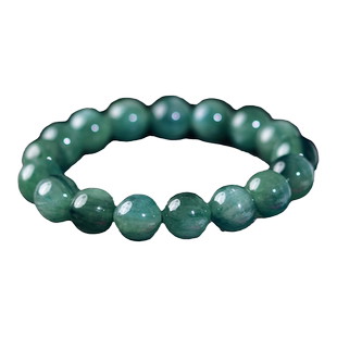 蓝晶石手串女男东海水晶玛瑙双色宝石原石猫眼石散珠子蓝绿晶手链