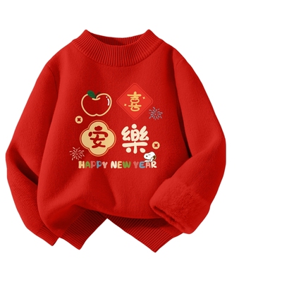 史努比儿童拜年服男童加绒毛衣冬