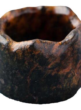 男款指环河磨玉籽料标准圈口戒指