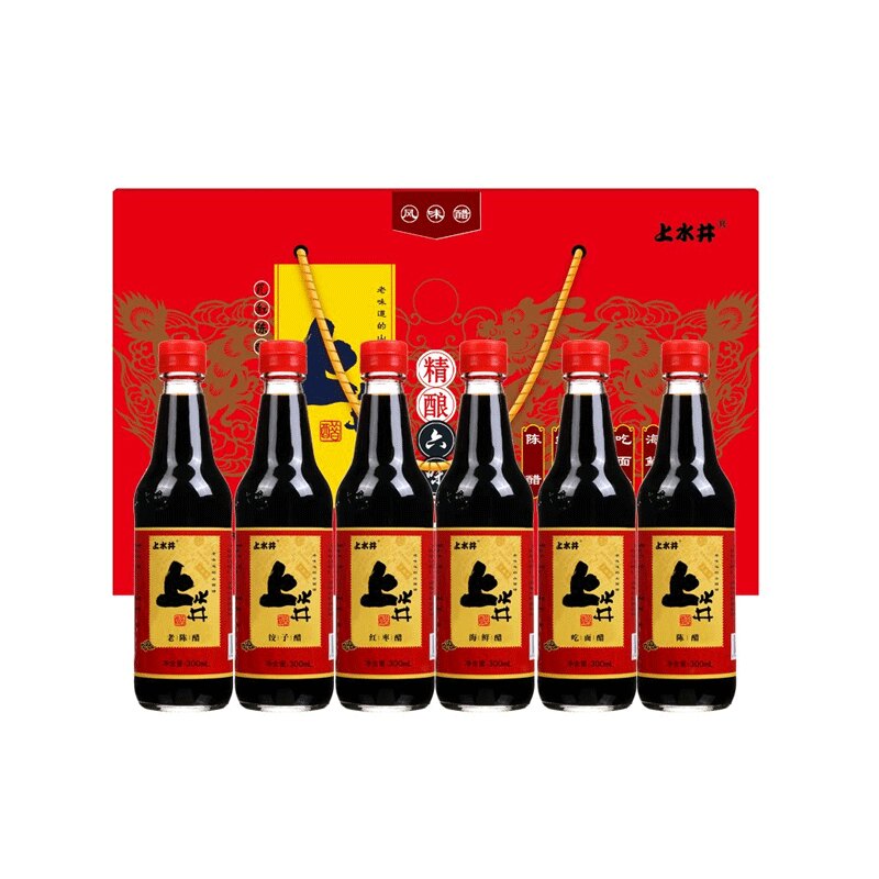 山西特产上水井六味老陈醋礼盒300ml*6礼品醋送礼礼盒装陈醋礼盒