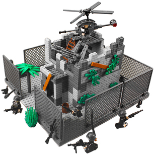 积木男孩拼装警察特种兵军事人仔海军陆军空军士兵玩具小人偶玩具