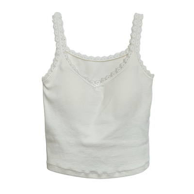 蕾丝V领百搭小背心高弹力