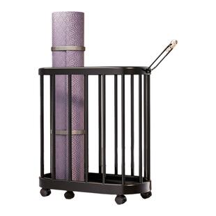 瑜伽垫收纳筐带轮家用健身器材收纳框放篮球类运动工具整理置物架