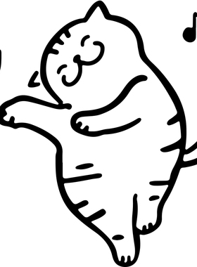 许北生搞怪铲屎官小猫咪贴纸