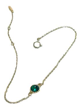 女纯14k金祖母绿极简约手链