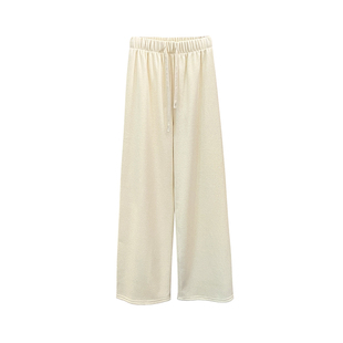 巨保暖~！婴儿绒休闲裤女2025冬季宽松百搭垂感加绒遛弯阔腿长裤