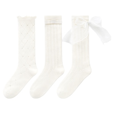 尼多熊儿童长筒花边袜夏季薄款