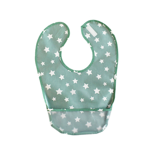 外贸新款婴幼儿饭食兜纯棉防水儿童口水巾可折叠宝宝系带围嘴包邮