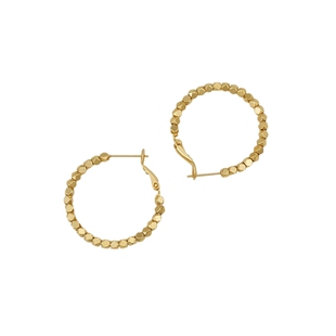 AJIDOU阿吉豆小方糖金色耳环女法式耳圈小方块耳扣轻奢高级感耳环