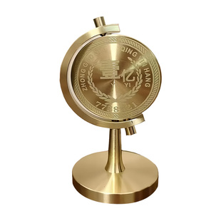 高级感小众客厅办公桌车载汽车一个亿小目标纯黄铜解压礼物小摆件