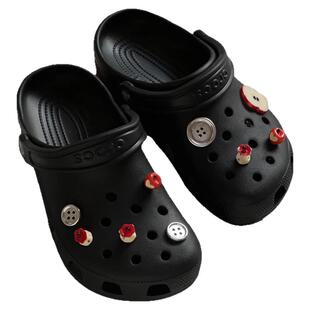 洞洞鞋配饰diy苹果纽扣crocs鞋花适配卡洛驰洞洞鞋配饰女装饰卡扣